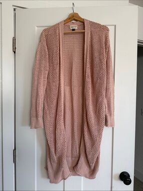 Universal Thread Open-Knit Longline Cardigan - Dusty Rose